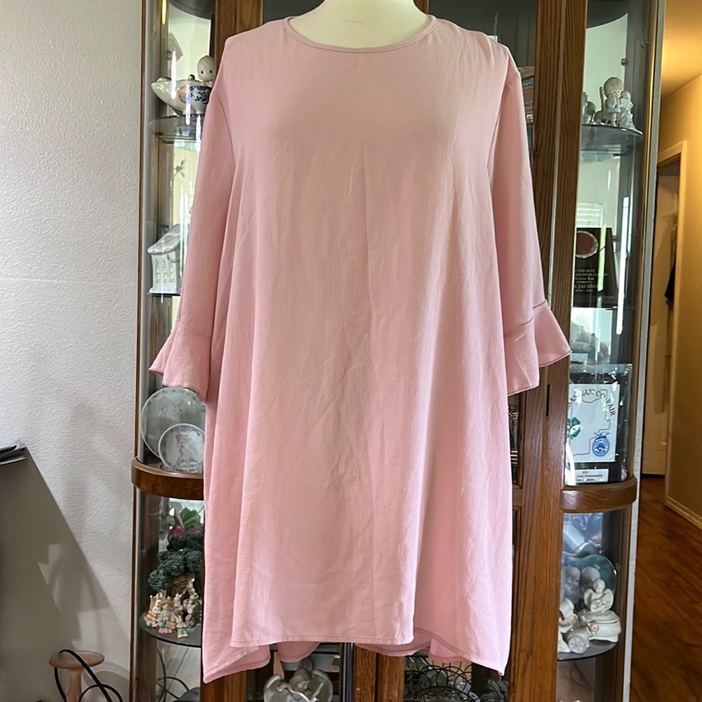 SUPER FLOWY CUTE PEACHY HI-LO MINI-DRESS OR HI-LO TUNIC FROM SHEIN CURVE!